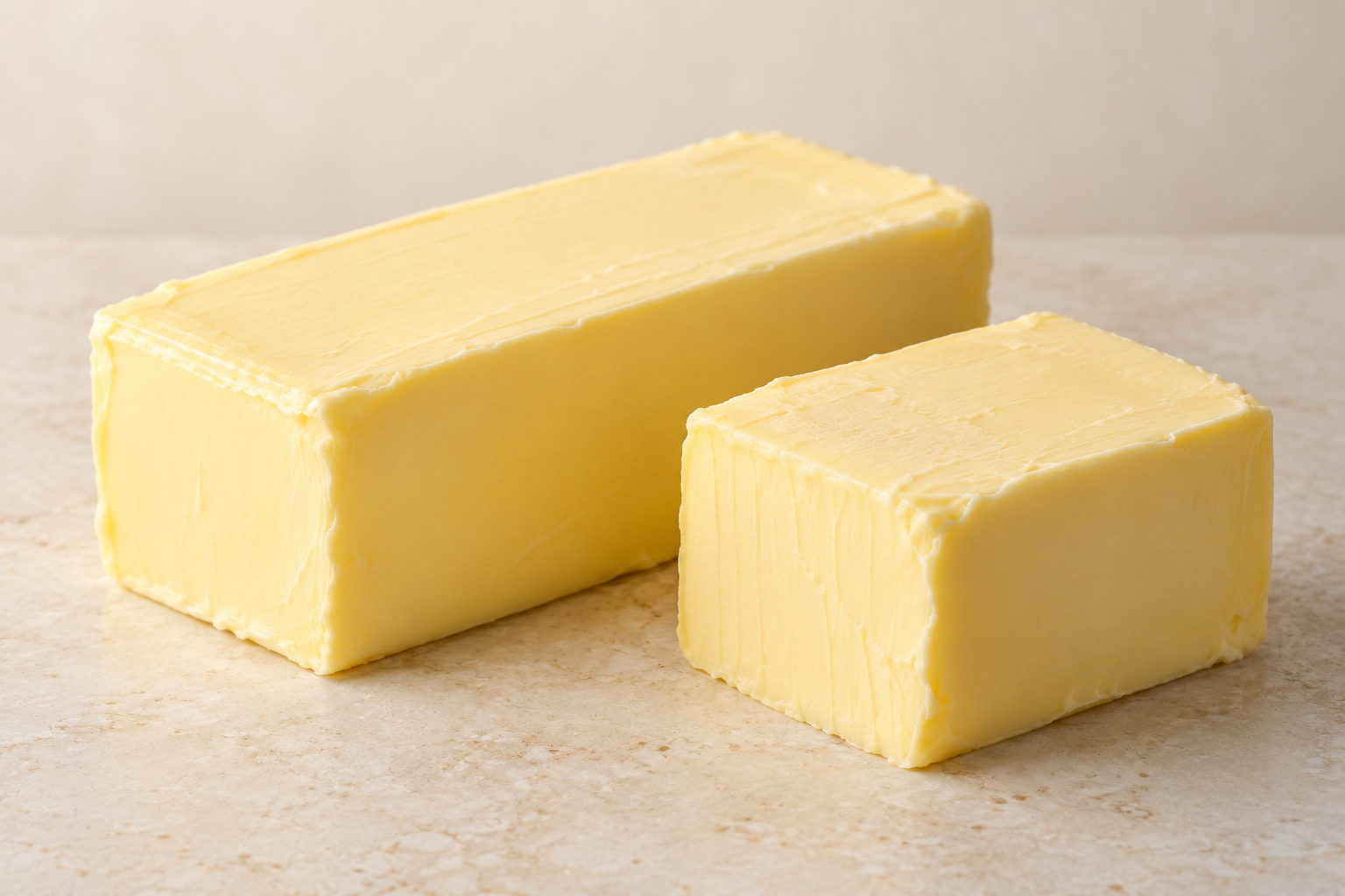 Unwrapped butter blocks