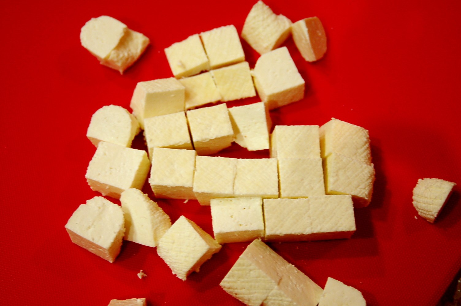 Fresh paneer cubes